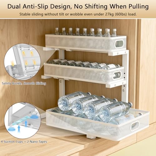 Under Sink Organizer, 2-Pack 3-tier Under Sink Storage Organizer