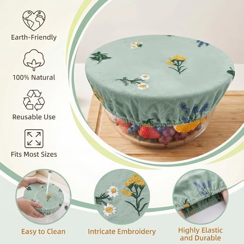 Reusable Bowl Covers, Set of 4, Sage Green