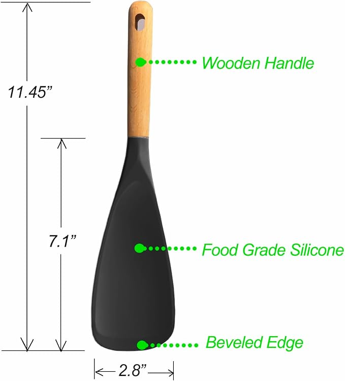 VOVOLY Cooking Spoon for Nonstick Cookingwares, Silicone Spatula Spoon for - Image 7