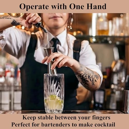 Pafusen Jigger for Bartending with 2 Pourers, Japanese Jiggers with 5