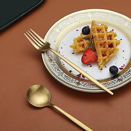 Matte Gold Silverware Set 20 Pieces, Stainless Steel Golden Flatware