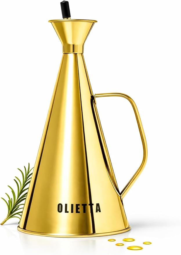 Olietta Olive Oil Dispenser Bottle Gold Stainless Steel Non Drip Leak Proof No by Olietta