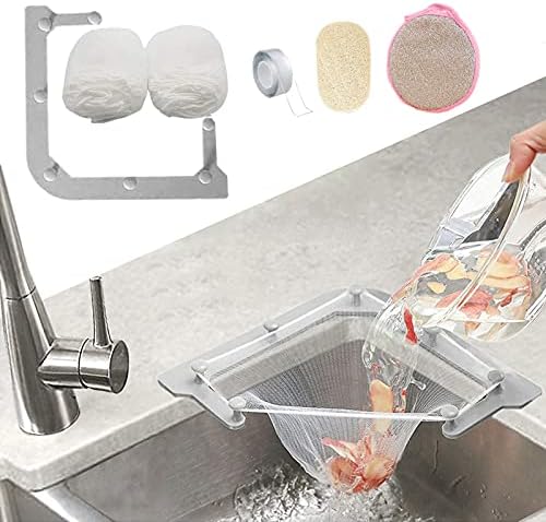 Kitchen Sink Triangle Strainer with 100PCS Mesh Bags