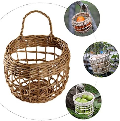 STOBAZA 2 pcs Wedding Garlic Wall Woven Hanging Baskets Handwoven