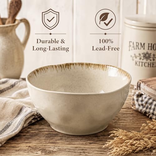 DOWAN 30 OZ Soup Bowls, Large Cereal & Salad Bowl Set of 4, Deep Bowl