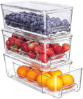 3-Pack Stackable Fridge Organizers and Storage
