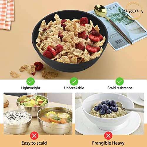 Wrova Wheat Straw Bowls Set 60 OZ Unbreakable Large Cereal Bowls Set