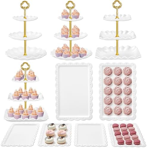 Kootek 10pcs Cupcake Stand Dessert Table Display Set Serving Tray for