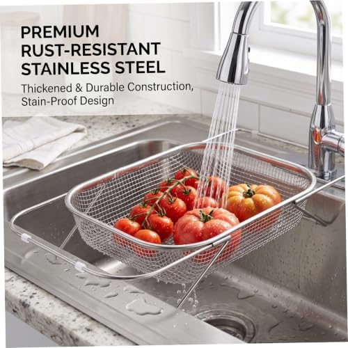 Over the Sink Strainer, Expandable Stainless Steel Basket Mesh