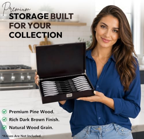 Pine Wood Knife Lock Box, 16 Knives