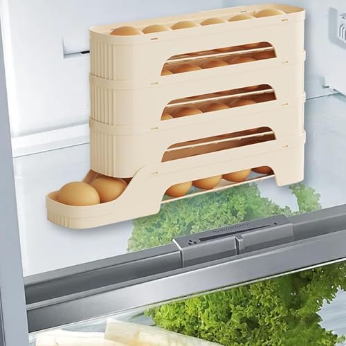 Fridge Egg Holder Multi Tier Rolling Egg Dispenser Fridge Storage Rack