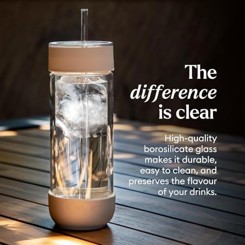Ember Cold Tumbler 16 oz – Insulated Glass Iced Coffee Cup with Straw