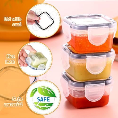 Mimorou 20 Pcs Salad Dressing Containers, 2 oz Reusable Plastic Small