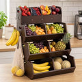 Wenqik 4 Tier 16'' Stackable Bamboo Pantry Storage Bins for Kitchen