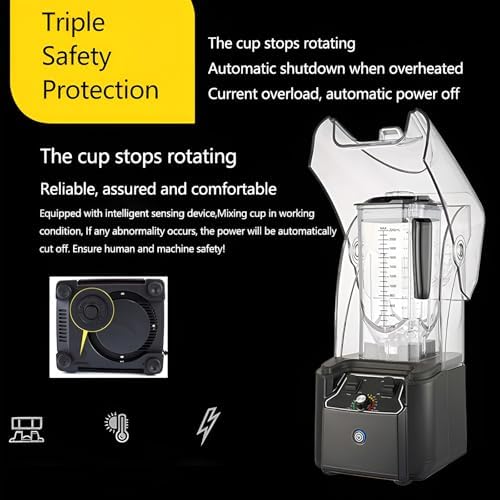 Countertop Smoothie Blender with Sound Enclosure, LCD Touch Screen