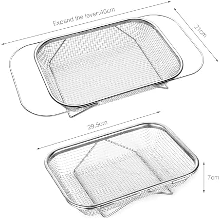 Over The Sink Colander with Fine Mesh Strainer,Stainless Steel