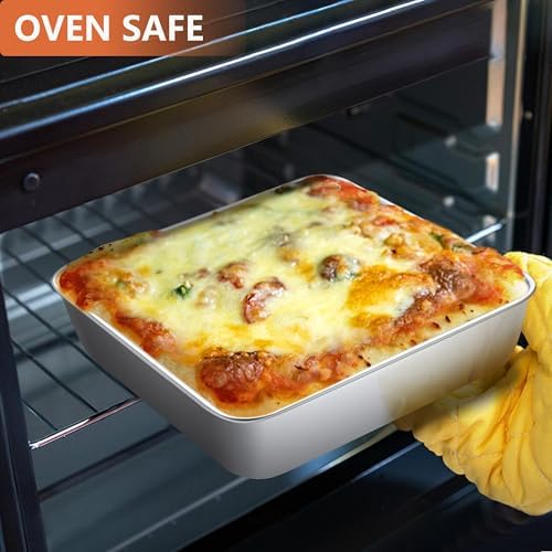 LIANYU 2 Pack 8 x 8 Inch Square Cake Pan, Stainless Steel Baking Oven