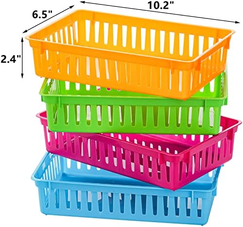 DEAYOU Classroom Storage Baskets, 16 Pack, Colorful