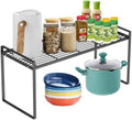 Cabinet Shelf, 20" Kitchen Counter Shelf, Metal Wire Stackable Cupboard Spice Rack, Space Saving Countertop Orgainzer and Storage Rack Shelves for Kitchen Pantry Bathroom