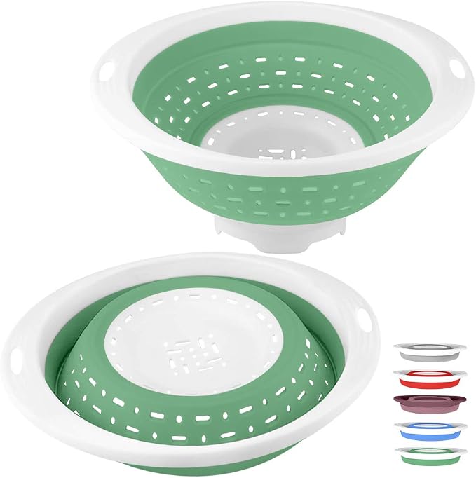 QiMH Collapsible Colander and Strainer, 5 Quart BPA Free & Dishwasher-safe by Qimh