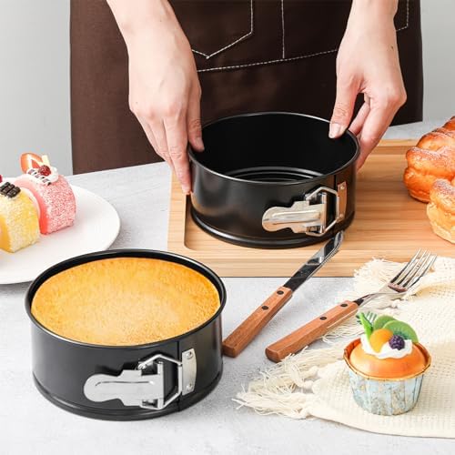 4 Pcs 6 Inch Nonstick Springform Cheesecake Pan with Removable Bottom