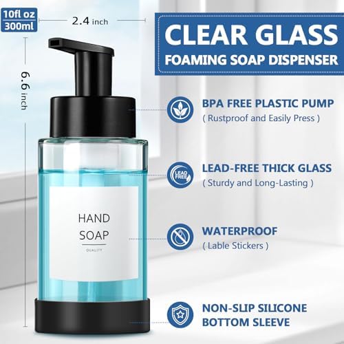 RYTOXILO Foaming Soap Dispenser, 10 oz/300ml Foaming Hand Soap