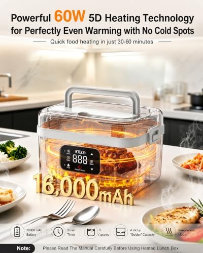 1L 16000mAh Rechargeable Cordless Electric Lunch Box