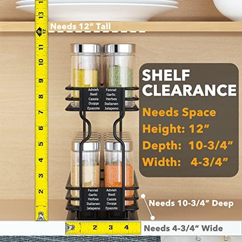 SpaceAid Pull Out Spice Rack Organizer for Cabinet, Heavy Duty Slide