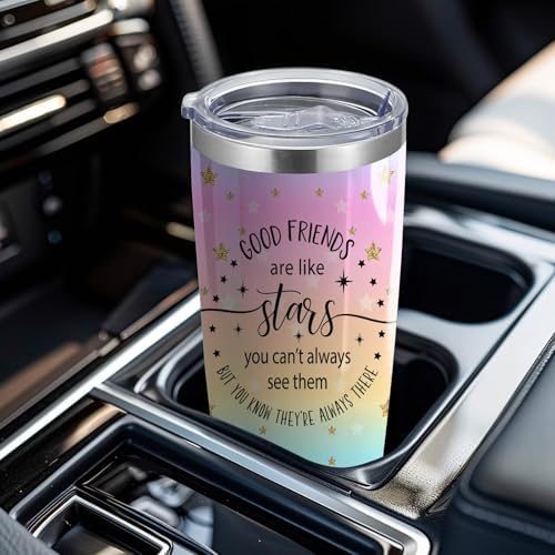 Friendship Gift 20oz Tumbler with Lid Straw(Good Friends-Star)
