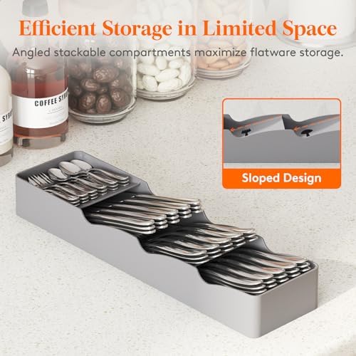 Lifewit Small Flatware Organizer, Compact Silverware Tray