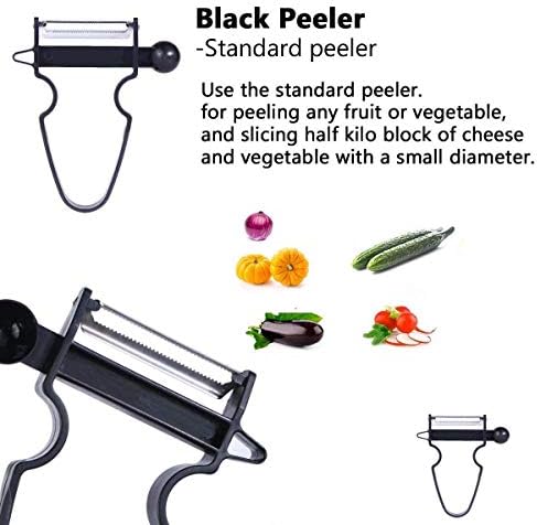 Kitchen Food Peeler Set, Stainless Steel Blades with Non-Slip Handles
