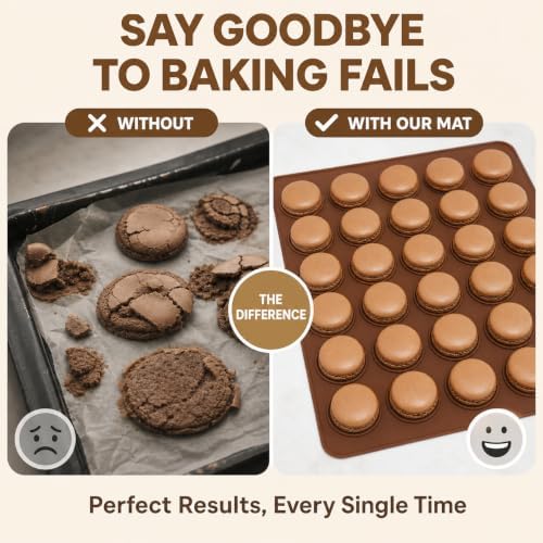 Silicone Macaron Baking Mat, 2 Pack Nonstick Reusable Baking Mats