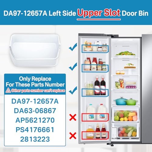 Rimous DA97-12657A Refrigerator Door Shelf Replacement (LEFT Side) for