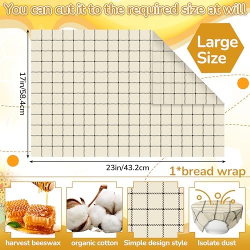 Mindsoft Reusable Beeswax Food Wrap, 17 x 23 Inch