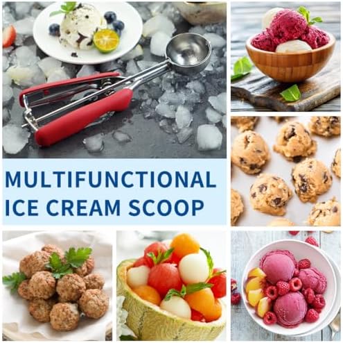 3PCS Stainless Steel Cookie Scoop Set, 1/2/3 Tbsp, Non-Slip Grip