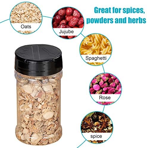 Spice Bottles, Dabacc 20Pcs 7oz Clear Plastic Container Jars with Lids