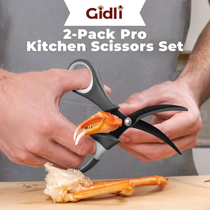 Titanium Coated Kitchen Scissors 2-Piece Set by Gidli - Image 3