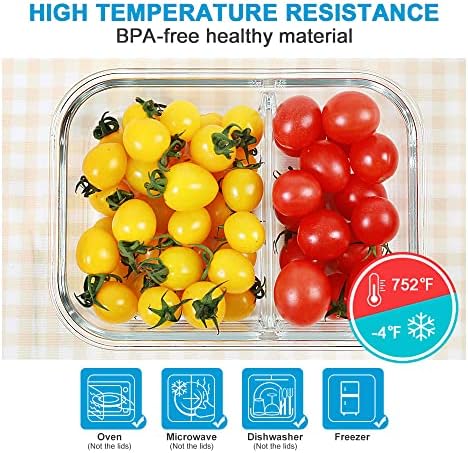 DAS TRUST 3-Pack Glass Food Storage Containers with Lids