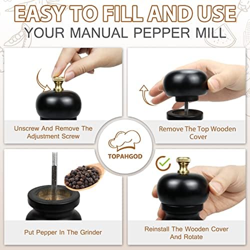 Salt and Pepper Grinder Set of 2, Manual, Adjustable Ceramic Rotor