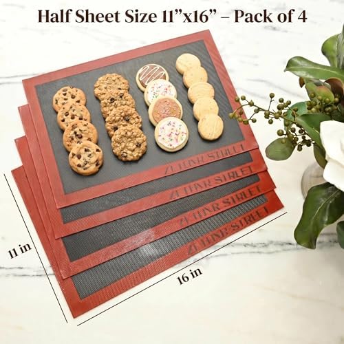 Perforated Silicone Baking Mats - Eclair Mat, Half Sheet 11x16in, Pack
