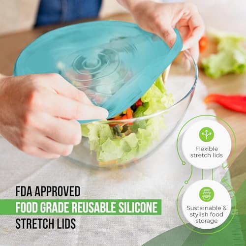 Reusable Silicone Stretch Lids, Food Storage, 7 Pack