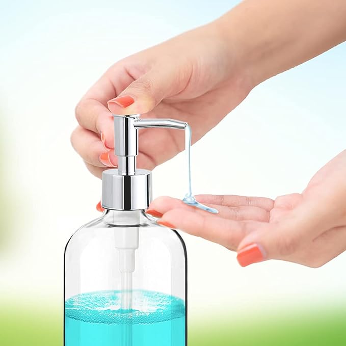 Clear Soap Dispenser with Rust Proof Pump, Waterproof Labels, Plastic Hand Soap - Image 2