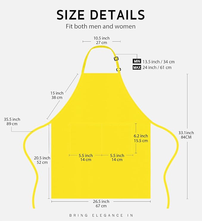 Syntus Apron for Men Women, Adjustable Cooking Kitchen Chef Aprons - Image 2