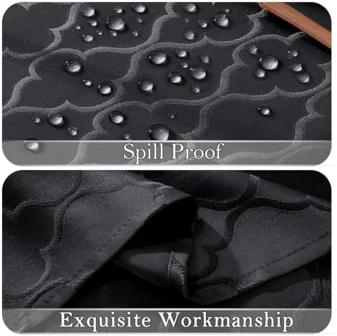 Larponder Fall Black Halloween Tablecloth Rectangle, Jacquard, 52" x