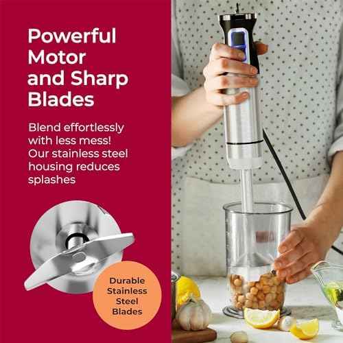 MuellerLiving Ultra-Stick Immersion Hand Blender, 500W Heavy Duty