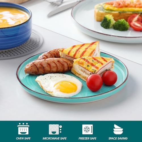 vancasso Bonita Blue Dinnerware Sets, Plates and Bowls Set for