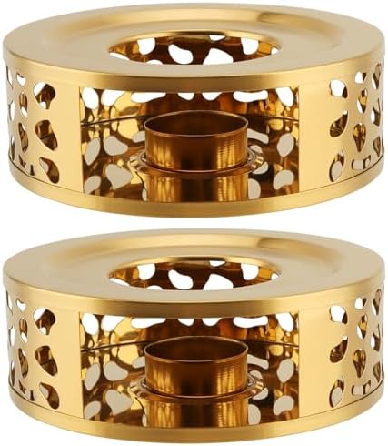 2 PCS Metal Teapot Warmer Base, Stainless Steel Teapot Warmer with