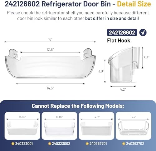 242126602 Refrigerator Door Bin Shelf Fit for Frigidaire Refrigerator