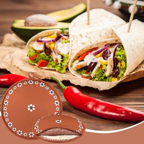 Honeydak 2 Pcs 10 Inch Tortilla Warmer Pouch,Clay Color