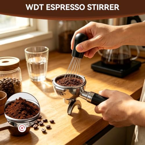 7 PCS Espresso Accessories Set with 53.3mm Spring Loaded Tamper